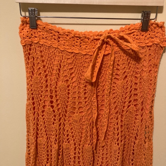 Free People Orange Maxi Skirt - Picture 5 of 11